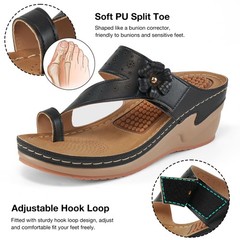 FUDYNMALC Womens Sandals Comfortable Dressy: Adjustable Strap Wedge Sandals 2…