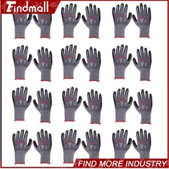 Findmall 12 Pairs L-Size Safety Work Gloves MicroFoam Nitrile Coated Foam Gloves