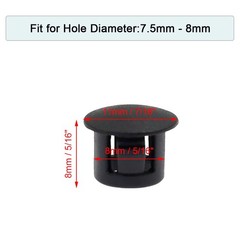 60PCS 8Mm (5/16″) Black Hole Plugs Plastic Flush Type Snap-In Locking Tube, Furn