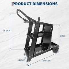 Welding Cart, 3 Tier Heavy Duty Welder Cart for Mig Welder TIG Welder and Plasma