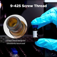 100PCS 2ml HPLC Autosampler Clear/Amber Vials 9-425 Screw Cap Vial Inserts 250uL