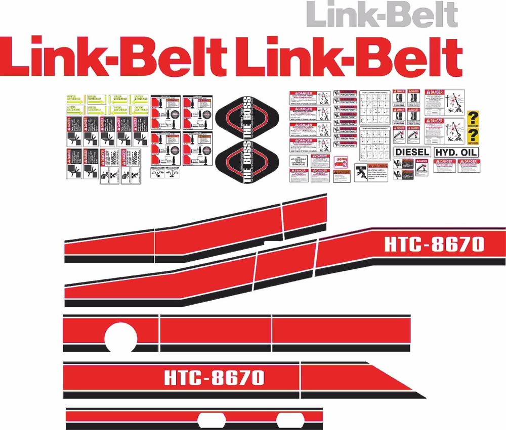 LinkBelt HTC-8670 Aftermarket Decal Kit – very high quality aftermarket decals