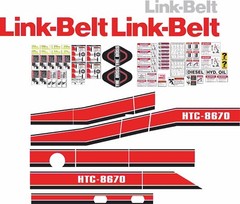 LinkBelt HTC-8670 Aftermarket Decal Kit – very high quality aftermarket decals