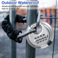 10 Packs 4 Digit Combination Locks Stainless Steel Disc Lock Combo Padlock