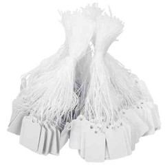 Garage Sale Price Tags Size #5 Blank White Merchandise Hang String Strung New