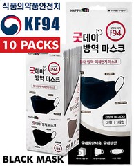 Happylife KF94 BLACK Korean Face Mask Made in Korea Medical Respirators Goodday