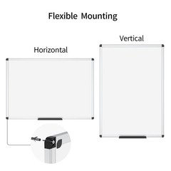 VIZ-PRO Magnetic Dry Erase Board, 48 X 24 Inches, Silver 48″W x 24″H, White