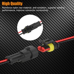 10-Pair Waterproof 12V 2-pin Electrical Wire Connector Plug Cable Boat Car truck