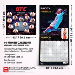 UFC Athletes OFFICIAL | 2027 12×24″ (Hanging) Monthly Square Wall Calendar
