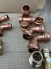 Lot of 31 PRO PRESS Viega Copper 1/2” And 3/4” Fittings And 4 Pro Press Valves