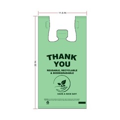 Biodegradable Thank You Carry-Out Bags 11.5×6.5×22 Shopping Bags T-Shirt Bags