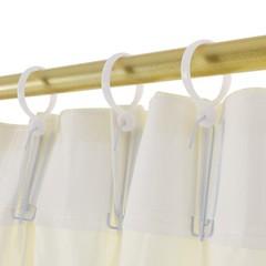 Gold U Shaped Room Divider Curtain Wall Mounted Privacy Partition Beige Sheer
