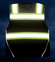 Men’s Professional Safety Vest Black XXL Zipper Pockets