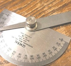 Vintage Protractor General Hardware Mfg. Co., New York USA. No 18 Stainless Tool