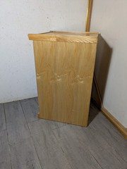 Vintage Industrial Mission Style Oak Wood Filing File Cabinet 2 Drawer Brass N54