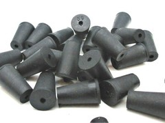 #00 Solid Rubber Stoppers Lab Tapered Plug Cork 1 Hole Fits 13/32″ to 19/32″ ID