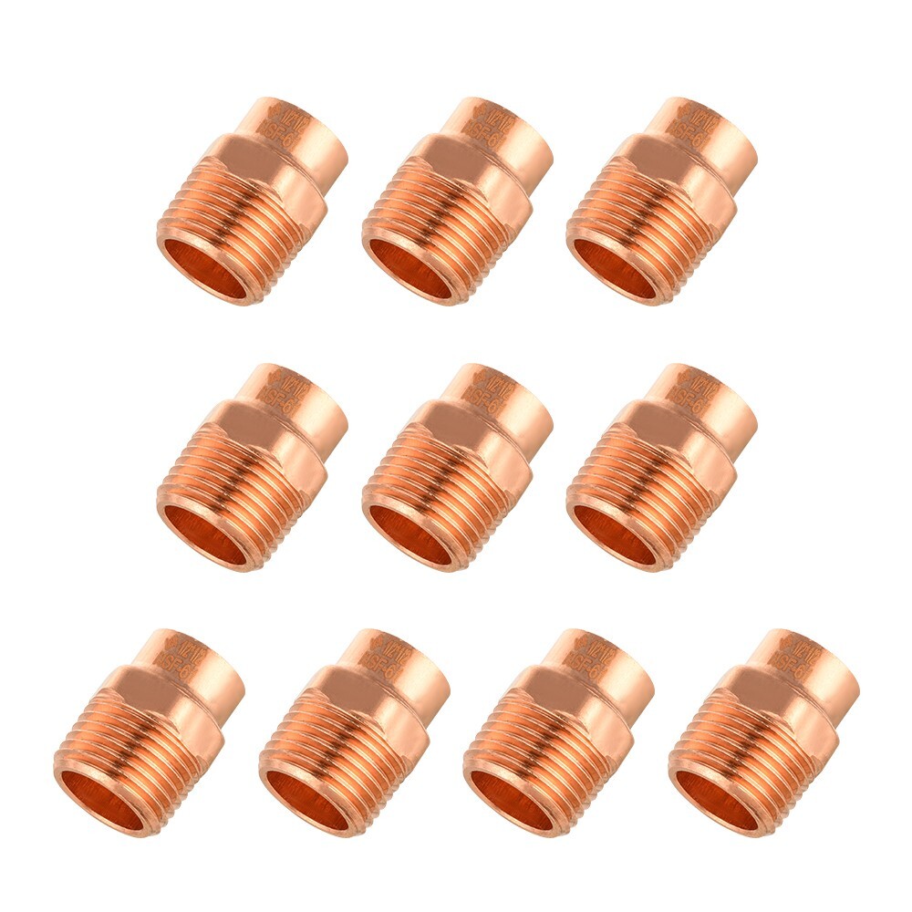 10 PCS EFIELD 1/2″ C x 1/2″ MNPT Copper Male Adapter Fittings, Lead Free
