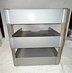 Hamilton Skyline 3-Tier Metal Paper Tray Industrial File Organizer Gray vintage