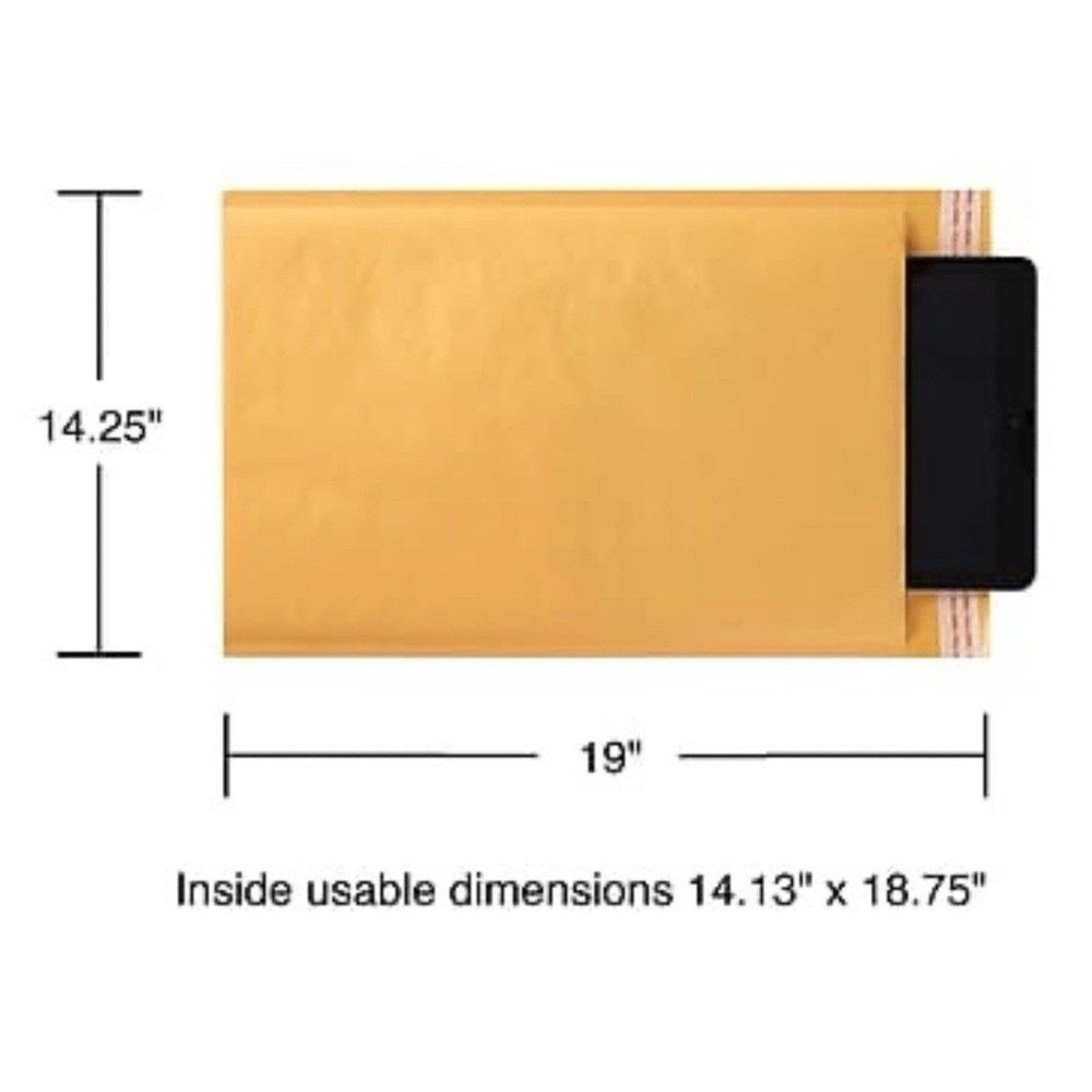 #7 Kraft Bubble Mailers 14.25×19 Self Seal Padded Envelopes Case of 144 Bulk Lot