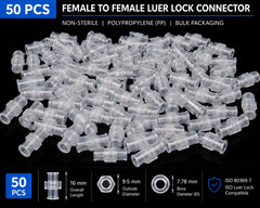 10-100 Pcs Luer Lock Connector Syringe Adapter Kit Female Luers, Natural