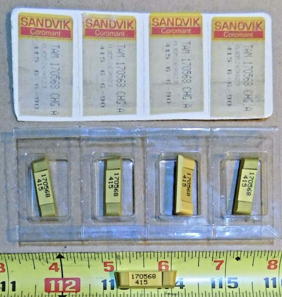 New SANDVIK TAM170568 Deep Grooving Carbide Insert 1/4″ Full Radius Width 5Piece