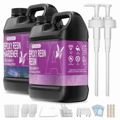 Puduo Epoxy Resin Kit 1.1Gallon，Newly Formulated Crystal 1.1 GALLON, Clear