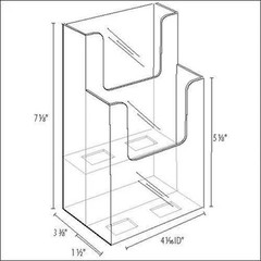 Dazzling Displays Clear Acrylic 2-Tier 4″ x 9″ Countertop Brochure Holder