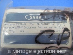 (10) SAHA Silver Mica Radial Capacitors: 510pF x 500VDC, 5% (DM-15)