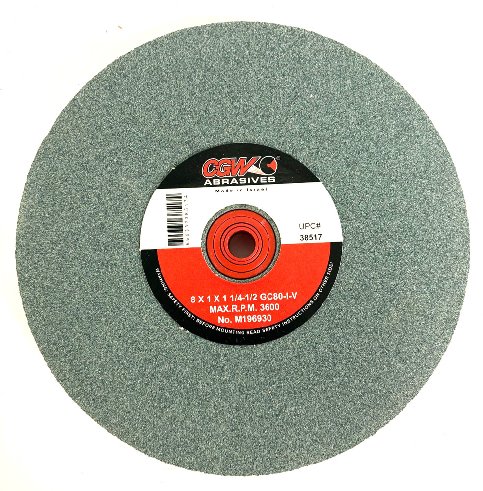 8″ X 1″ X 1-1/4″ WITH BUSHINGS 80I GREEN BENCH WHEEL SILICON CARBIDE CGW 38517