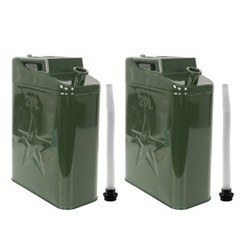 2Pcs Olive Green Jerry Can 5.3 Gallon 20L Steel Outdoor Army Emergency Prepper