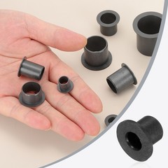 10Pcs Flanged Sleeve Bearing, ID 3mm x OD 4mm x Length 5mm POM Bushing, Black