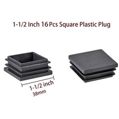 POCADOM 16Pcs Tubing End Cap Plastic Plugs, 1-1/2 Inch Square Tubing Chair Gl…