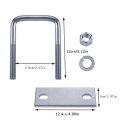 2Pcs Leaf Spring Clamp Kit, Fits Up To 3 Inch Wide Springs, Locks Silver