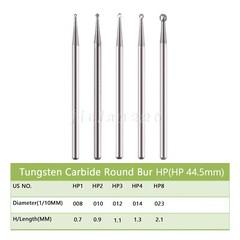Dental Straight Surgical Bur Carbide Bur Round HP 44.5mm For Low Speed 2.35