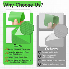 500 Piece Plastic Hang Tags With Wire Waterproof Labels Green Heavy Duty Tag Set