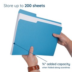 Blue Summit Supplies File Folders – Letter Size, 1/3