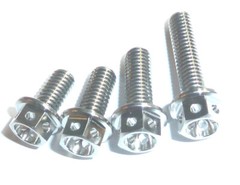 TITANIUM GRADE 5 RACE SPEC M5 HEX HEAD WITH BUILT IN WASHER CROSS DRILLED SAFETY