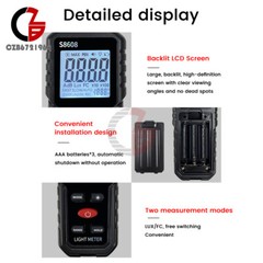 Light Meter Digital Illuminance Meter Luxmeter Luminometer Photometer 200000Lux