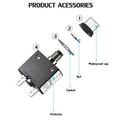 Thermal Circuit Breaker, 20 Amp Push Button Manual Reset Circuit Breaker 32V …