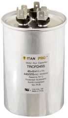 Round Run Capacitor TRCFD455 45+5MFD 440/370V 1 Count Pack Replaces PRCFD455