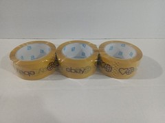3 Rolls Official eBay Brand Logo Yellow Packing Packaging Tape Shipping 2″ X 75”