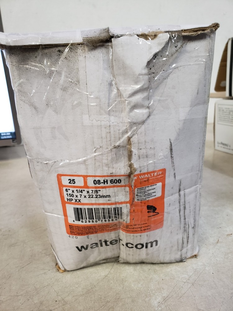 Lot of 7 Walter 08H600 6″ x 1/4″ x 7/8″ Allsteel High Performance Grinding Wheel