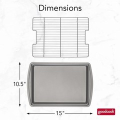 GoodCook 15″x10.5″ Nonstick Baking Pan & Rack – Crispy Bacon, Pizza