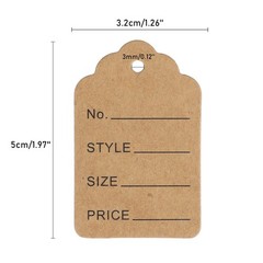 jijAcraft 1000Pcs Price Tags, Brown Clothing Tag for Scalloped Head,