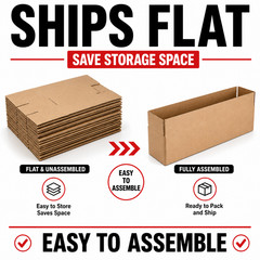 100 Boxes 20x6x6″ Long Corrugated Shipping Boxes ECT-32 Kraft Packing Cartons