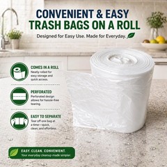 Small Trash Bags 3 Gallon Garbage Bags (440 Count) Bathroom Clear Plastic Was…