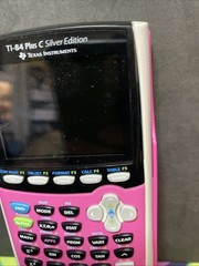 TI-84 Plus C Silver Edition Pink Graphing Calculator Tested Works (No Charger C3