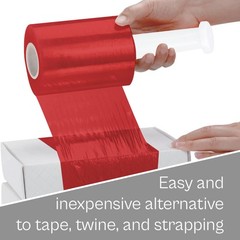 36 Rls Cast Narrow Banding Stretch Wrap 3″ x 1000′ 80 Ga Red Packing Shrink Flim