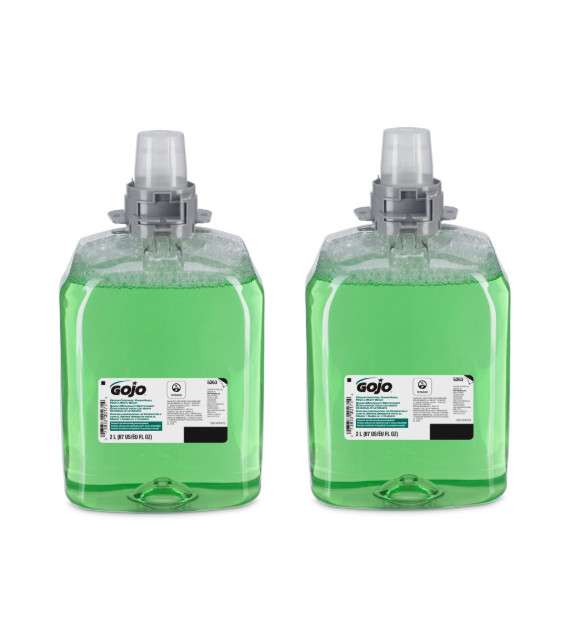 2x GOJO 5263 Green Certified Foam Hand Hair & Body Wash 2000ml FMX-20 Refills