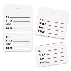 1000 Qty Unstrung Colored Large Price Tags w/Perforated Stub